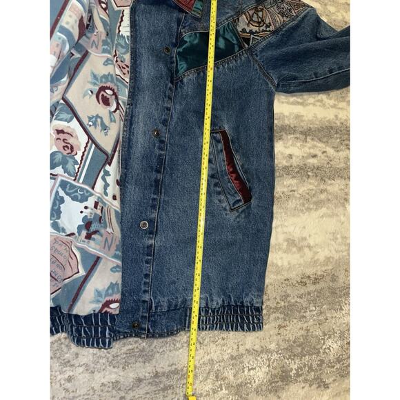 Vintage 1980s Current Seen Denim Jacket Aztec Lined Men’s L - Picture 14 of 16